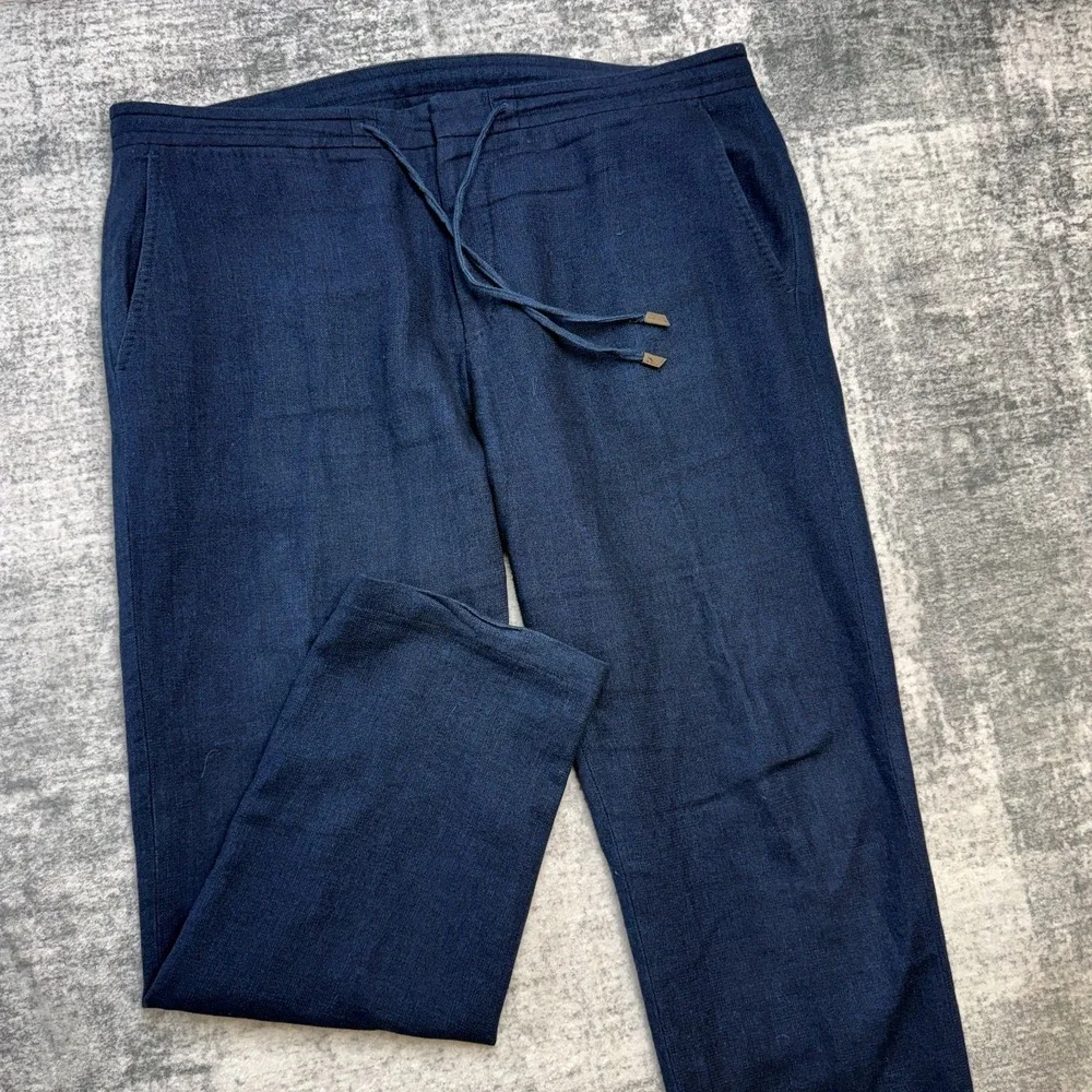 Ermenegildo Zegna Pants Mens 38x28 Blue Drawstring Trouser Jogger Quiet Luxury